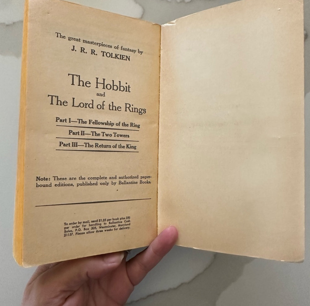 Vintage LOTR lord of the rings novel
