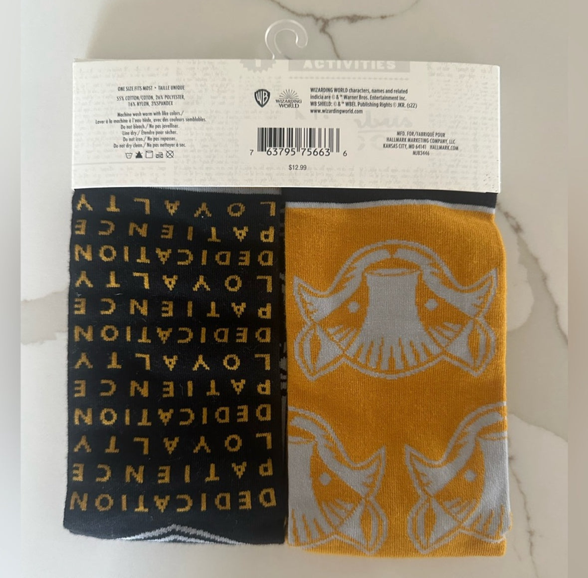 Hufflepuff socks NWT adult