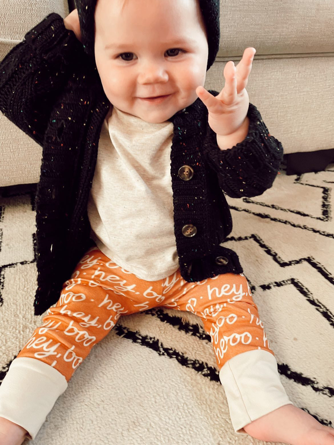 Onyx chunky confetti knit cardigan