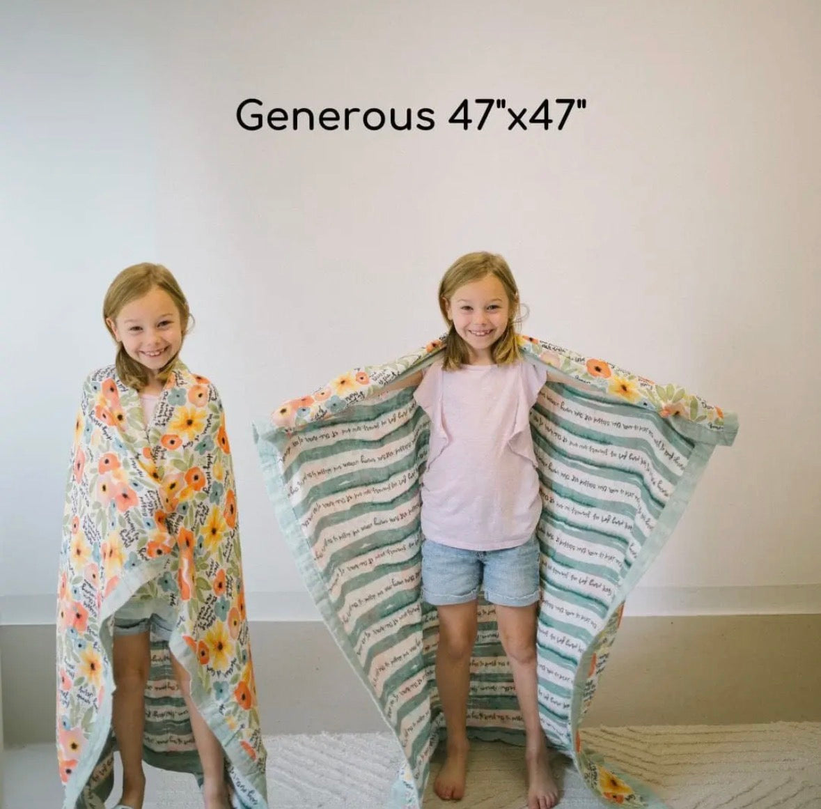 Watercolor Hail Mary Luxury Double Sided Muslin Catholic Blanket ~ PRE-ORDER SHIPS MID MARCH