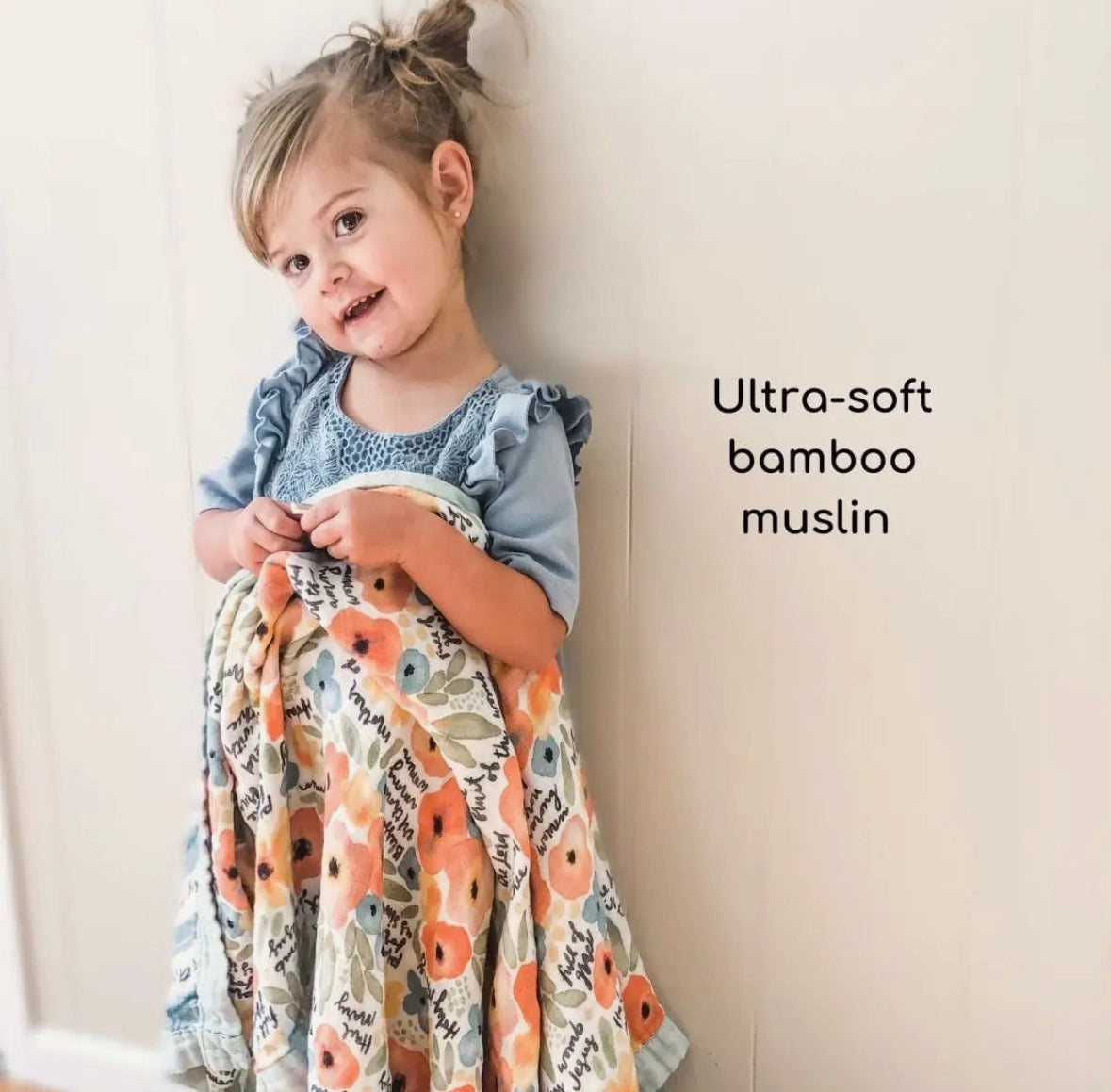 Watercolor Hail Mary Luxury Double Sided Muslin Catholic Blanket ~ PRE-ORDER SHIPS MID MARCH