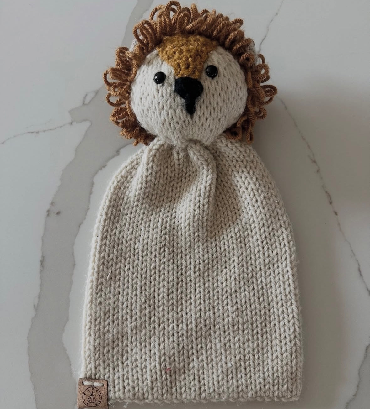 Handknit Lion lovey