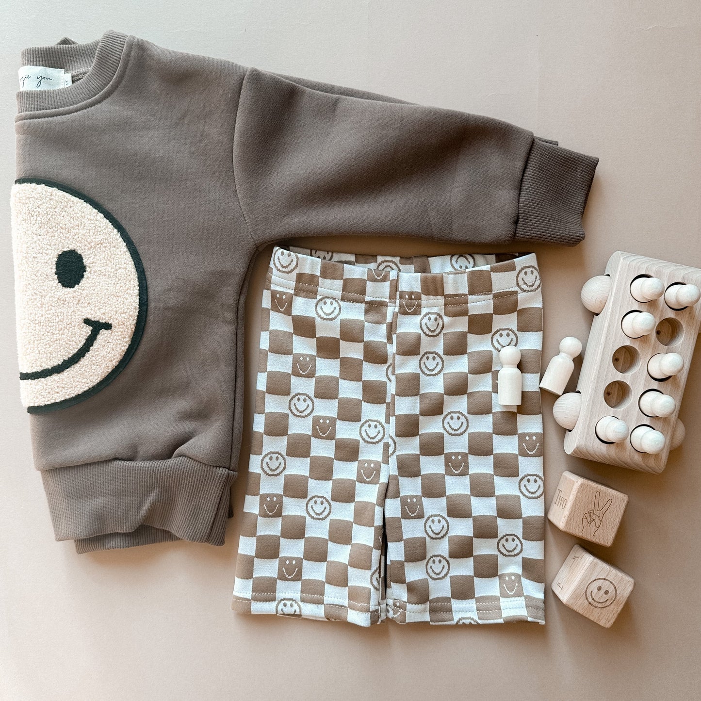 Smiley Checkered Shorts