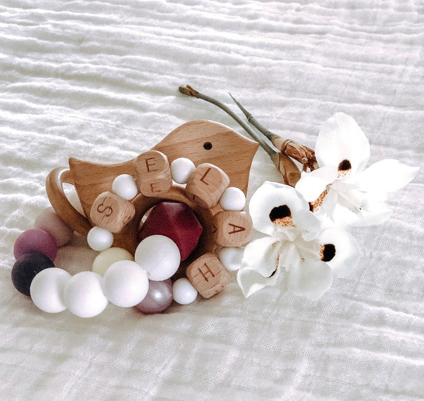 Paloma, Remember Me Birthstone Teether WITH personalization option added
